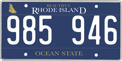 RI license plate 985946