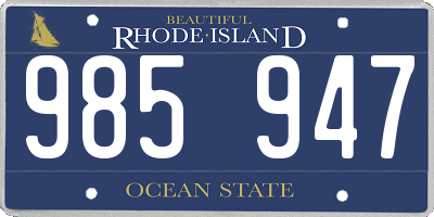 RI license plate 985947