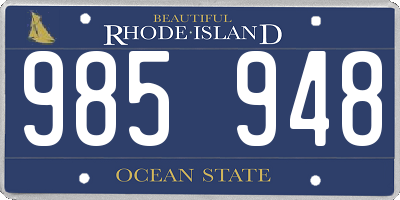 RI license plate 985948