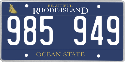 RI license plate 985949