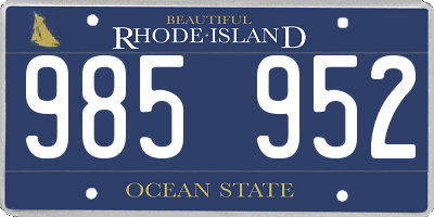 RI license plate 985952