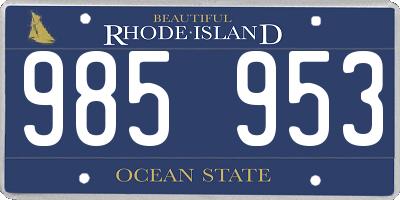 RI license plate 985953