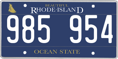 RI license plate 985954