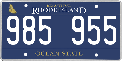 RI license plate 985955