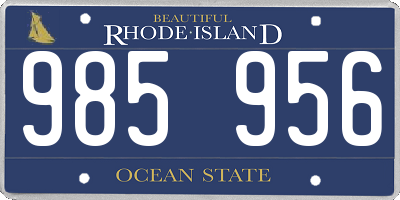 RI license plate 985956