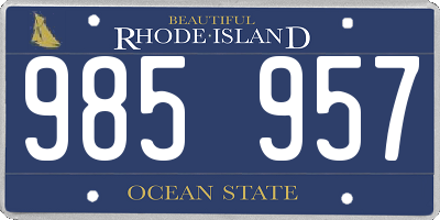 RI license plate 985957