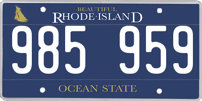 RI license plate 985959