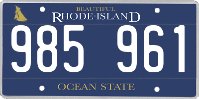 RI license plate 985961