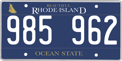 RI license plate 985962