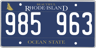 RI license plate 985963