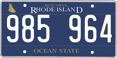 RI license plate 985964