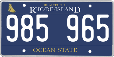 RI license plate 985965