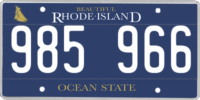 RI license plate 985966