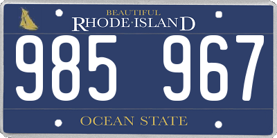 RI license plate 985967