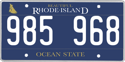 RI license plate 985968