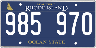 RI license plate 985970