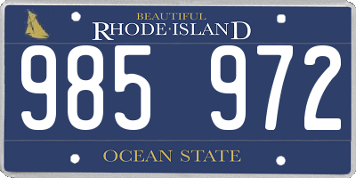 RI license plate 985972