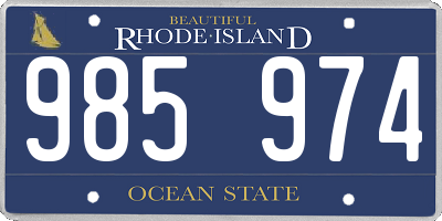 RI license plate 985974