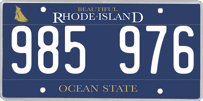 RI license plate 985976