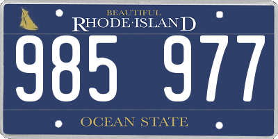 RI license plate 985977