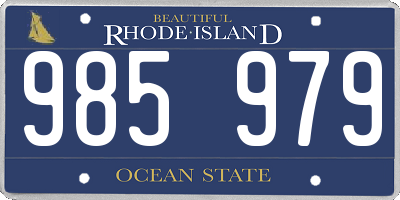 RI license plate 985979