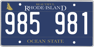 RI license plate 985981