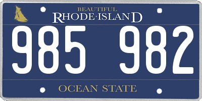 RI license plate 985982