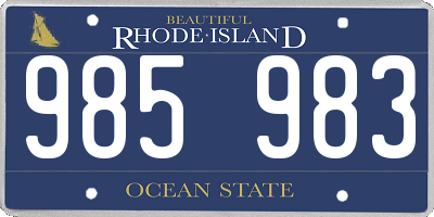 RI license plate 985983