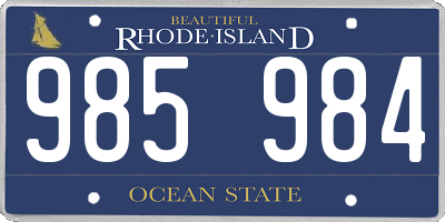 RI license plate 985984