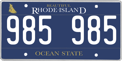 RI license plate 985985