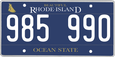 RI license plate 985990