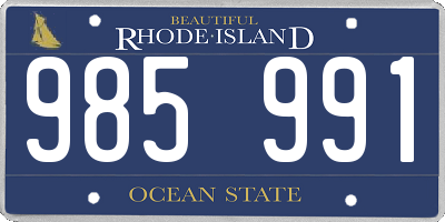 RI license plate 985991