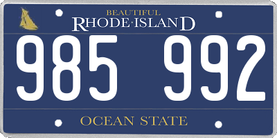 RI license plate 985992