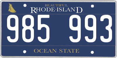 RI license plate 985993