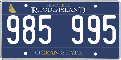 RI license plate 985995