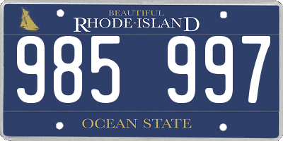 RI license plate 985997