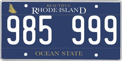 RI license plate 985999