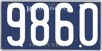 RI license plate 9860