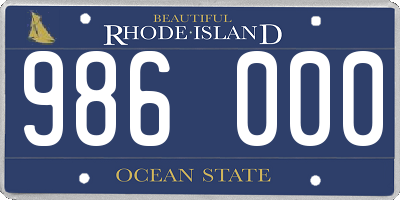 RI license plate 986000