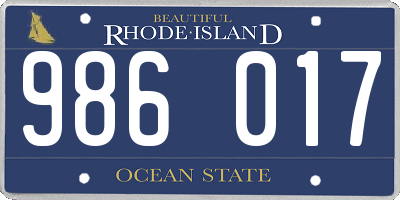 RI license plate 986017