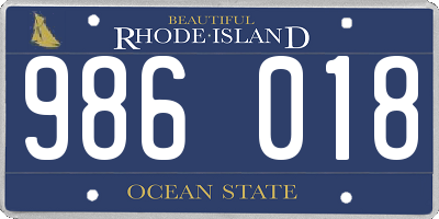 RI license plate 986018