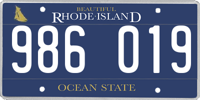 RI license plate 986019