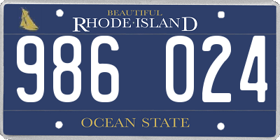 RI license plate 986024