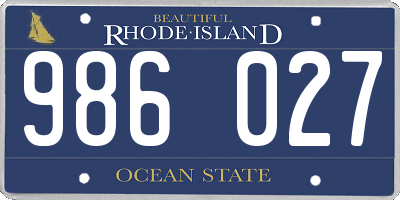 RI license plate 986027