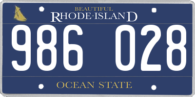 RI license plate 986028