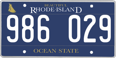 RI license plate 986029