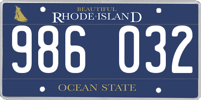 RI license plate 986032