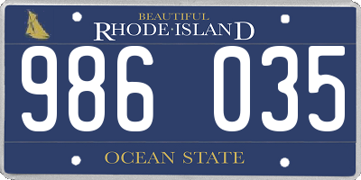 RI license plate 986035