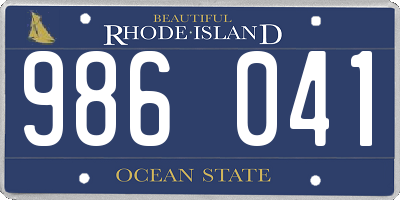 RI license plate 986041