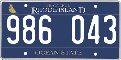 RI license plate 986043